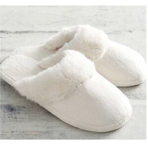 Pottery Barn Alpaca Faux Fur Slippers Super Soft Plush House Shoes Size Large